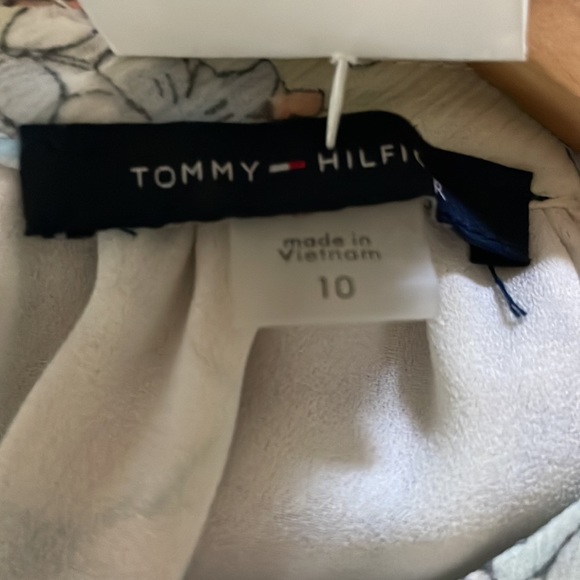 TOMMY HILFIGER floral keyhole lined dress back zipper & elastic waist s 10 EUC - Picture 6 of 7